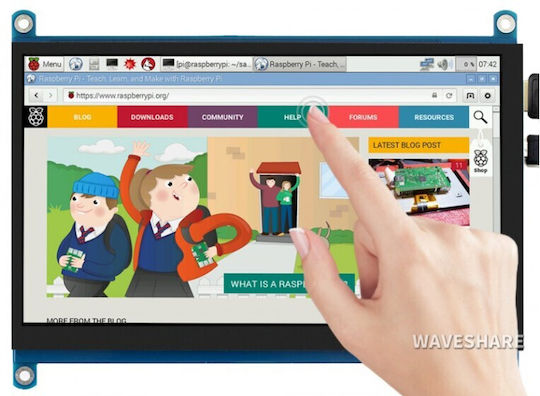 Waveshare Pi Display 7" HDMI 1024x600 IPS Capacitive Touchscreen USB (WHS14628)