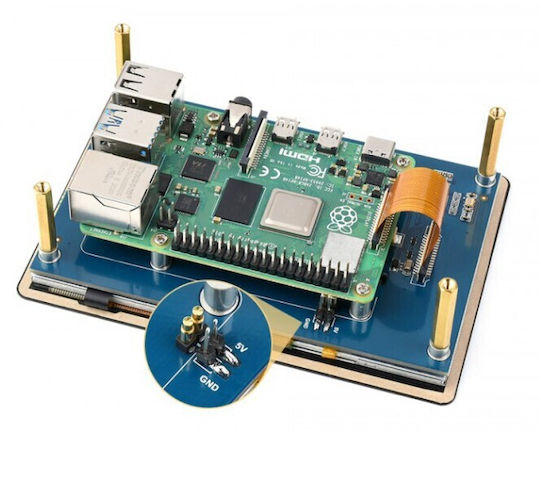 Waveshare Pi Display 5" 800x480 DSI interface Capacitive Touchscreen - Low Power-21973