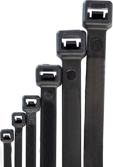 Bormann Δεματικά Καλωδίων Πλαστικά 100mmx2.5mm σε Μαύρο χρώμα (100τμχ) (050278)