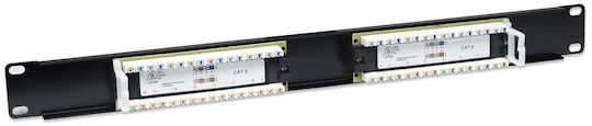 Intellinet Patch Panel für Rack 1U 19" 16 Ports cat6 Schwarz