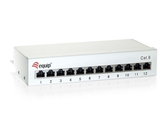Equip Patch Panel Shielded για Rack 1U 12 Θυρών cat6 Λευκό