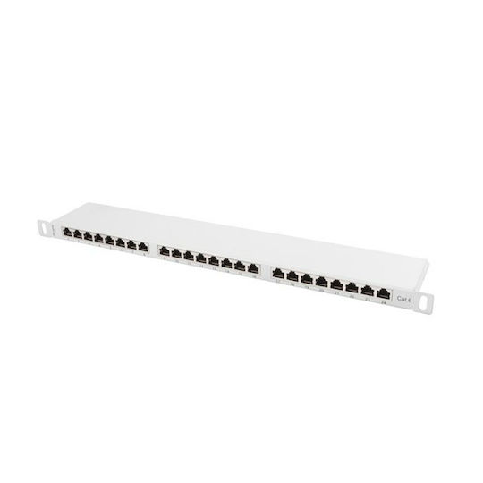 Lanberg Patch Panel Shielded για Rack 1U 19" 24 Θυρών cat6 Γκρι