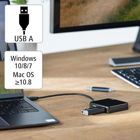 HAMA USB Hub 4 Ports USB 2.0 with USB-A Connection