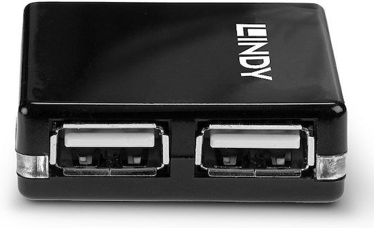 Lindy 4 Port USB 2.0 Mini Hub Hub 4 Θυρών USB 2.0 με σύνδεση USB-A