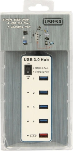 Minwa BYL-3011 Hub 4 Θυρών USB 3.0 με σύνδεση USB-A Γκρι