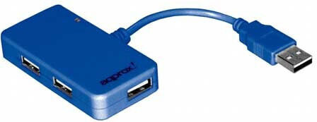 Approx Hub 4 Θυρών USB 2.0 με σύνδεση USB-A Μπλε