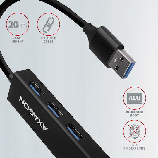 Axagon v1 Hub 4 Porturi USB 3.2 cu Conectare USB-A / Ethernet