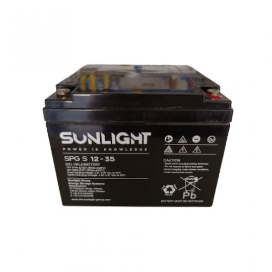 SunLight Батерия за фотоволтаични системи GEL Затворен тип 12V 35Ах (SPG12-35S)