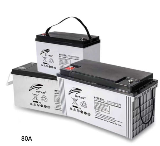 Tradesor Photovoltaik-Batterie GEL Versiegelt 12V 80Ah (110026_bat)