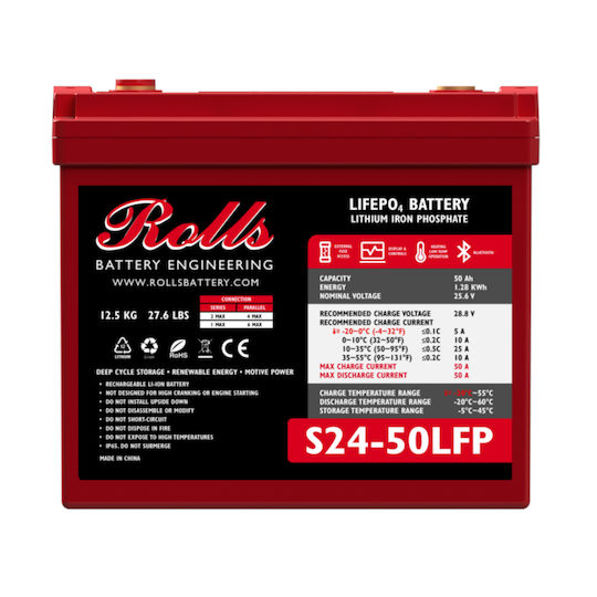 Rolls Baterie Fotovoltaică Tip închis Ciclu adânc 26.5V 50Ah (S24-50LFP)