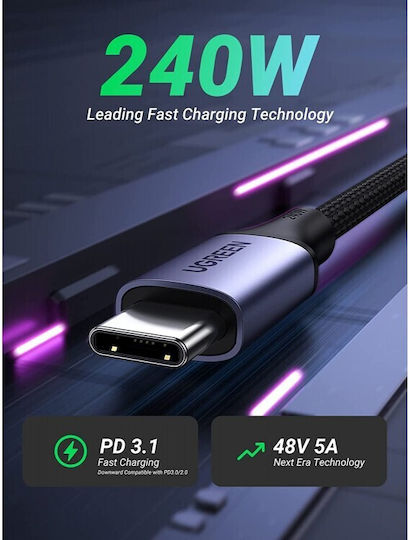Ugreen USB 2.0 Cable USB-C male - USB-C 240W PD Γκρι 2m 90440