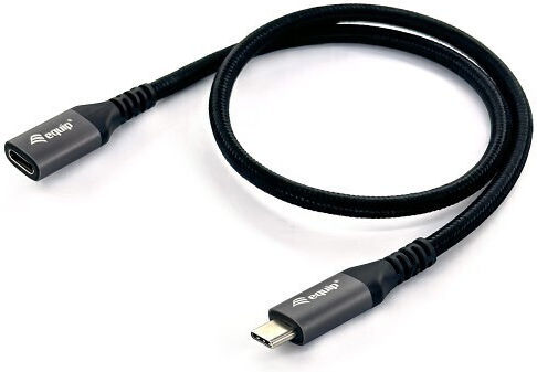 Equip Braided USB 3.2 Video Cable USB-C Male - USB-C Female 100W Black 0.5m 128370