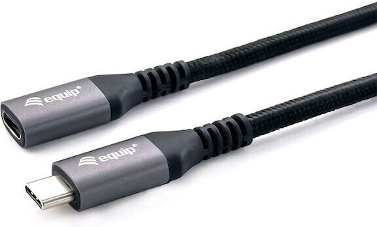 Equip Braided USB 3.2 Video Cable USB-C Male - USB-C Female 100W Black 0.5m 128370