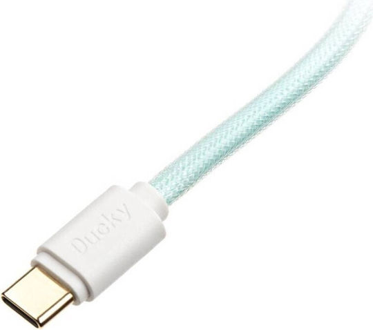 Ducky Premicord Spiral USB 2.0 Cable USB-C male - USB-A Μωβ 1.75m DACOC2-AZU1