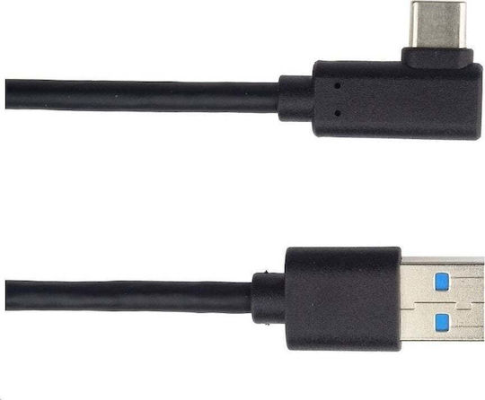 PremiumCord Winkel (90°) USB 2.0 Kabel USB-C männlich - USB-A Schwarz 2m (KU31CZ2BK)
