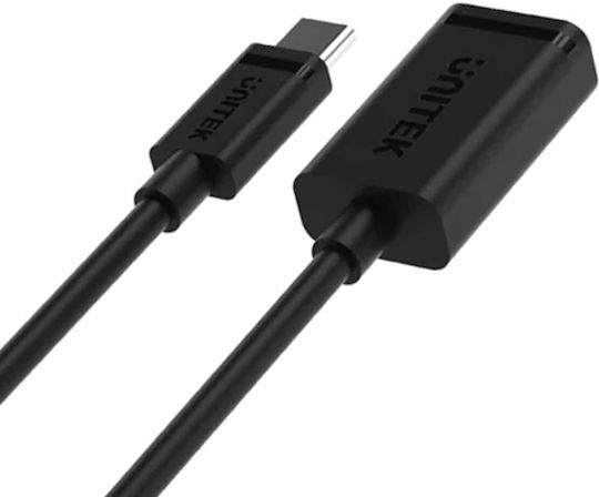 Unitek USB 2.0 Cable USB-C male - USB-A female 60W PD Μαύρο 1m C476BK-1M