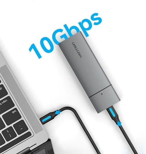 Vention Твърд диск кутия M.2 PCI Express NVMe с връзка Type-C в Сив цвят