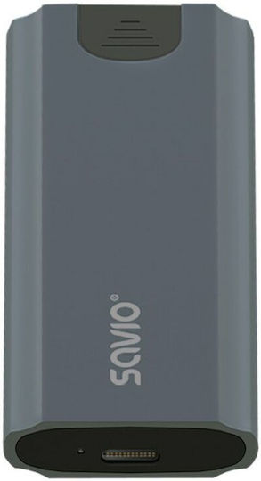 Savio Hard Drive Case M.2 SATA III NVME with connection Type-C in Gray color