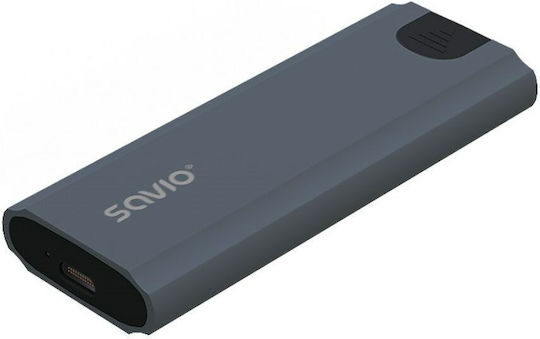 Savio Hard Drive Case M.2 SATA III NVME with connection Type-C in Gray color