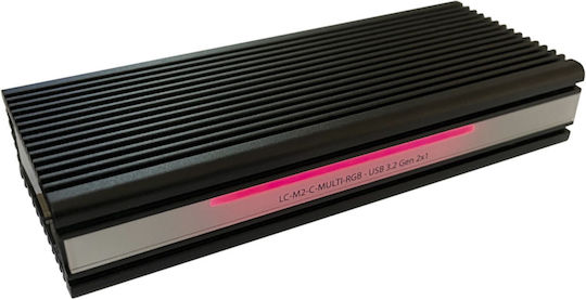 LC-Power Hard Drive Case M.2 PCI-Express NVME with connection USB 3.2 Type-C in Schwarz color