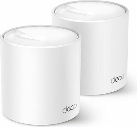TP-LINK Deco X10 v1 WiFi Mesh Network Access Point Wi‑Fi 6 Dual Band (2.4 & 5GHz) σε Διπλό Kit Λευκό