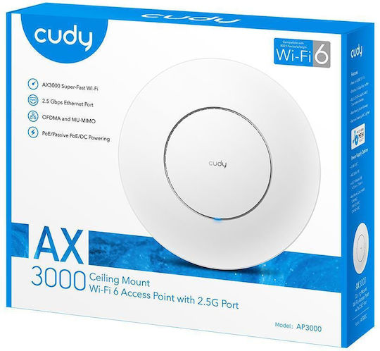 Cudy AP3000 Access Point Wi‑Fi 6 Dual Band (2.4 & 5GHz)