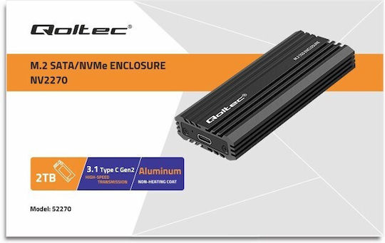Qoltec Case for Hard Drive M.2 SATA III with Connection SATA Type-C