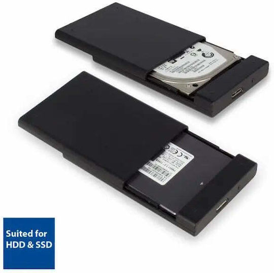 Intronics Твърд диск кутия 2.5" SATA III с връзка USB 3.2 в Черен цвят