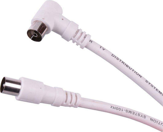 Cabletech Καλώδιο Κεραίας Coax male - Coax female Λευκό 5m (KPO2740F-5) 1τμχ