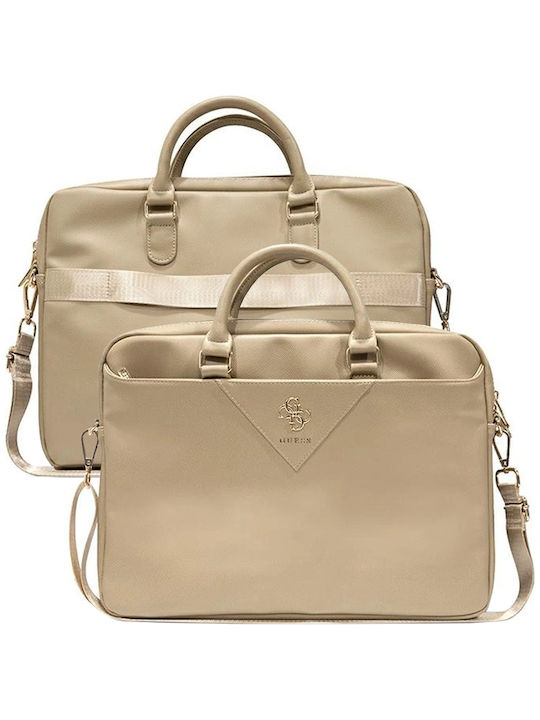 Guess Triangle 4g Tasche Fall für Laptop 15" in Gold Farbe