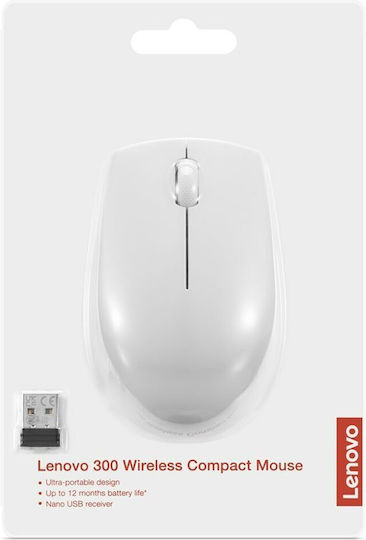 Lenovo 300 Wireless Compact Mouse Безжичен Мини Мишка Cloud Grey