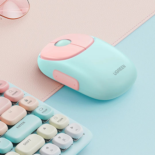 Ugreen Fun+ MU102 Ασύρματο Bluetooth Ποντίκι Ροζ