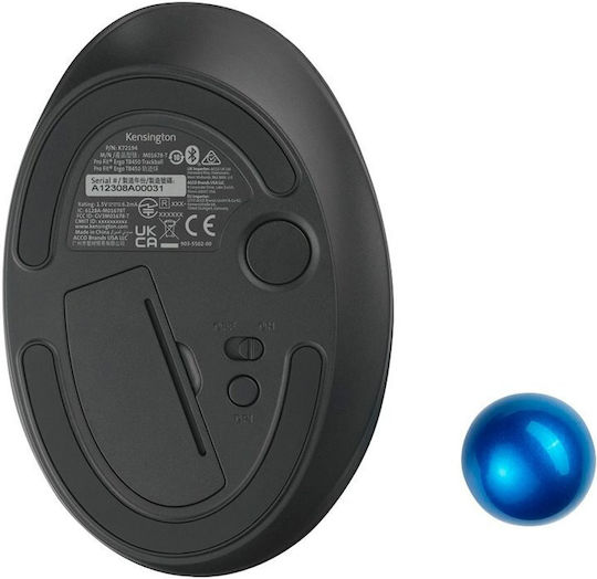Kensington Pro Fit Ergo Tb450 Wireless Ergonomic Bluetooth Mouse with Trackball Gray