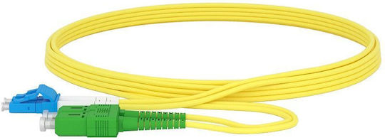 Extralink Καλώδιο Οπτικής Ίνας SC/UPC-LC/UPC 2m Κίτρινο