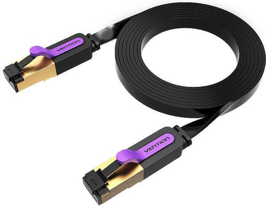 Vention Flat Cat.7 (10Gbps) Network Cable Ethernet 5m Black