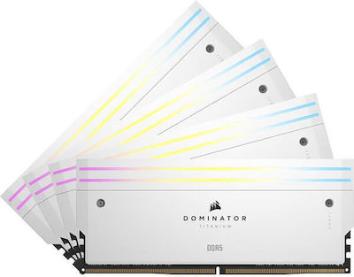 Corsair Dominator Titanium RGB XMP White 64GB DDR5 RAM with 4 Modules (4x16GB) and 6400 Speed for Desktop