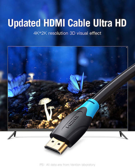 Vention HDMI 2.0 Premium High Speed 4K 60Hz HDR Cable HDMI Male - HDMI Male 2m Black