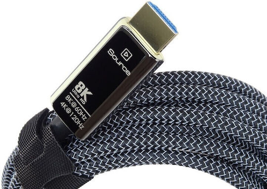 PremiumCord HDMI 2.1 Ultra High Speed 48Gbps 4K 120Hz HDR VRR Kabel HDMI-Stecker - HDMI-Stecker 20m Schwarz