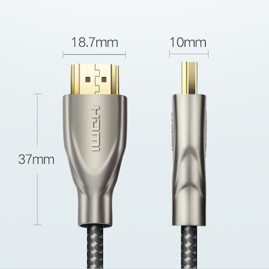 Ugreen HD131 HDMI 2.0 Premium High Speed 4K 60Hz HDR Braided Cable HDMI Male - HDMI Male 2m Gray