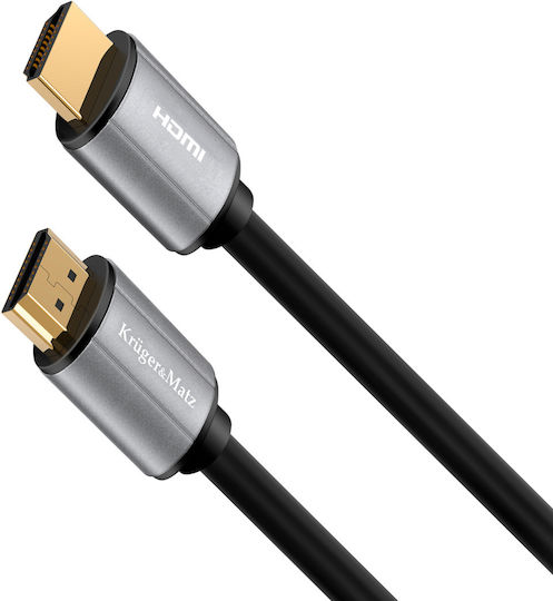 Kruger & Matz HDMI 2.0 Premium High Speed 4K 60Hz HDR Cable HDMI male - HDMI male 10m Μαύρο