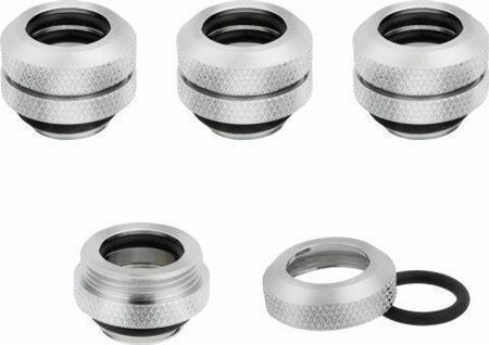 Corsair Hydro X Series XF Hardline 12mm OD Fitting Four Pack Fittings Silver