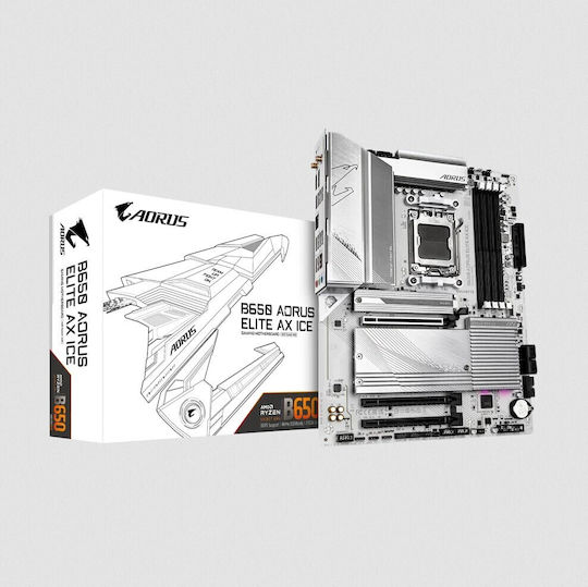 Gigabyte B650 Aorus Elite AX ICE Wi-Fi Motherboard ATX with AMD AM5 Socket