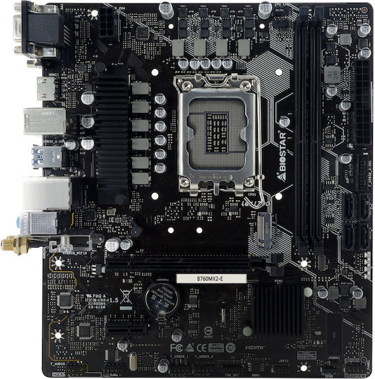 Biostar B760MX2-E DDR5 rev. 1.0 Motherboard Micro ATX with Intel 1700 Socket