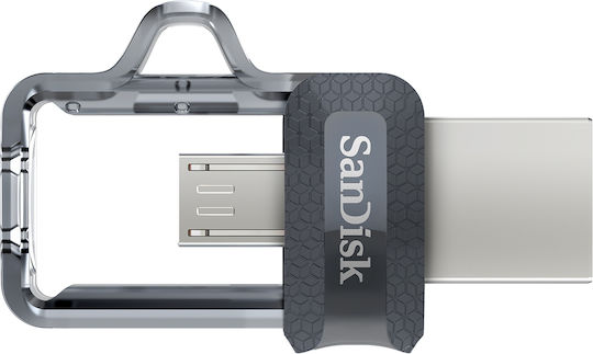 Sandisk Ultra Dual 128GB USB 3.0 Stick με σύνδεση USB-A & micro USB-B Γκρι