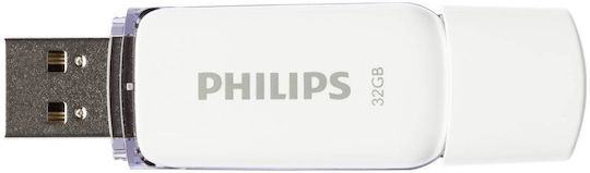 Philips Snow 32ГБ USB 2.0 Стик Бял