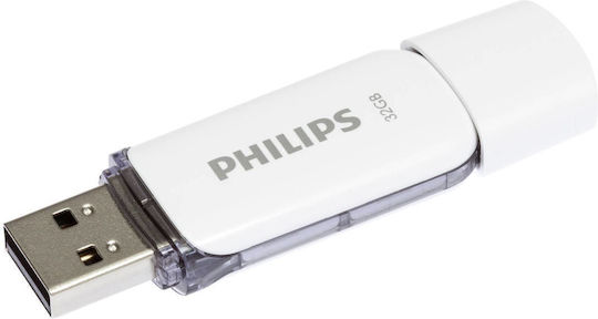 Philips Snow 32ГБ USB 2.0 Стик Бял