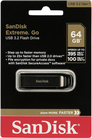 Sandisk Extreme Go 64GB USB 3.2 Stick Γκρι