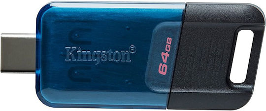 Kingston Datatraveler 80 64GB USB 3.2 Stick Μπλε