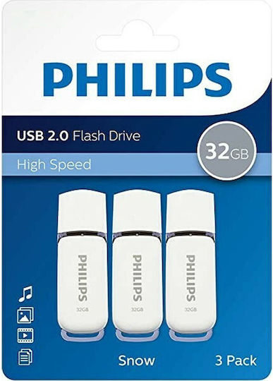 Philips Snow Edition 32GB USB 2.0 Stick 3pcs White