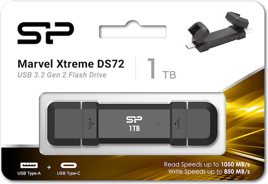 Silicon Power 1.0TB USB 3.2 Stick with connection USB-A & USB-C Black